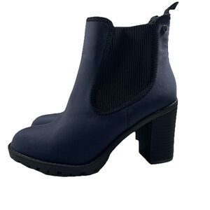 Simply Vera Vera Wang Clara Ankle Boots Blue 8M Slip On Block Heel Stretch